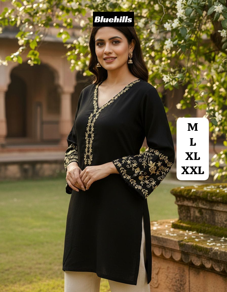 Adaa 5.0 Bluehills Rayon Short Kurtis Supplier Gujarat