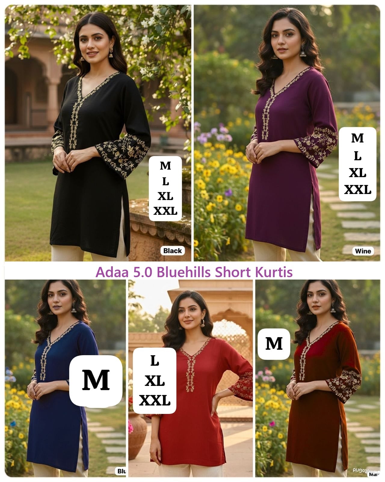 Adaa 5.0 Bluehills Rayon Short Kurtis Supplier Gujarat