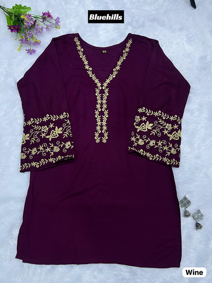 Adaa 5.0 Bluehills Rayon Short Kurtis Supplier Gujarat