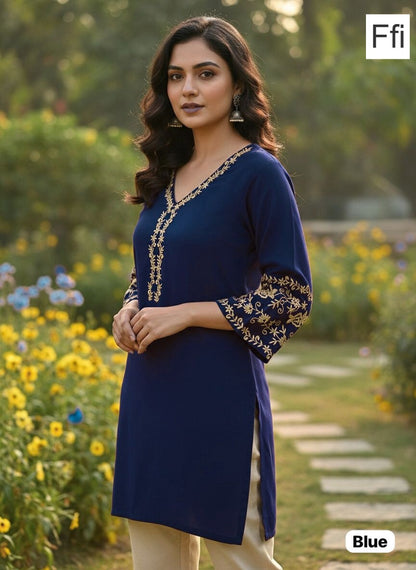 Adaa 5.0 Ffi Rayon Short Kurtis Manufacturer