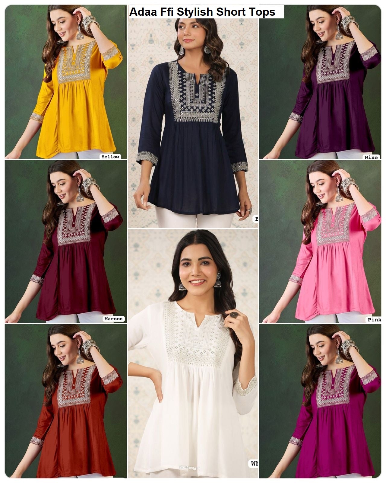 Adaa Ffi Rayon Stylish Short Tops Manufacturer Gujarat