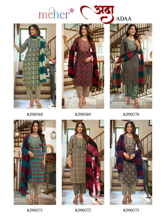 Adaa Meher Cambric Readymade Pant Style Suits Wholesale Price