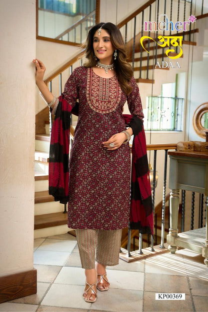 Adaa Meher Cambric Readymade Pant Style Suits Wholesale Price