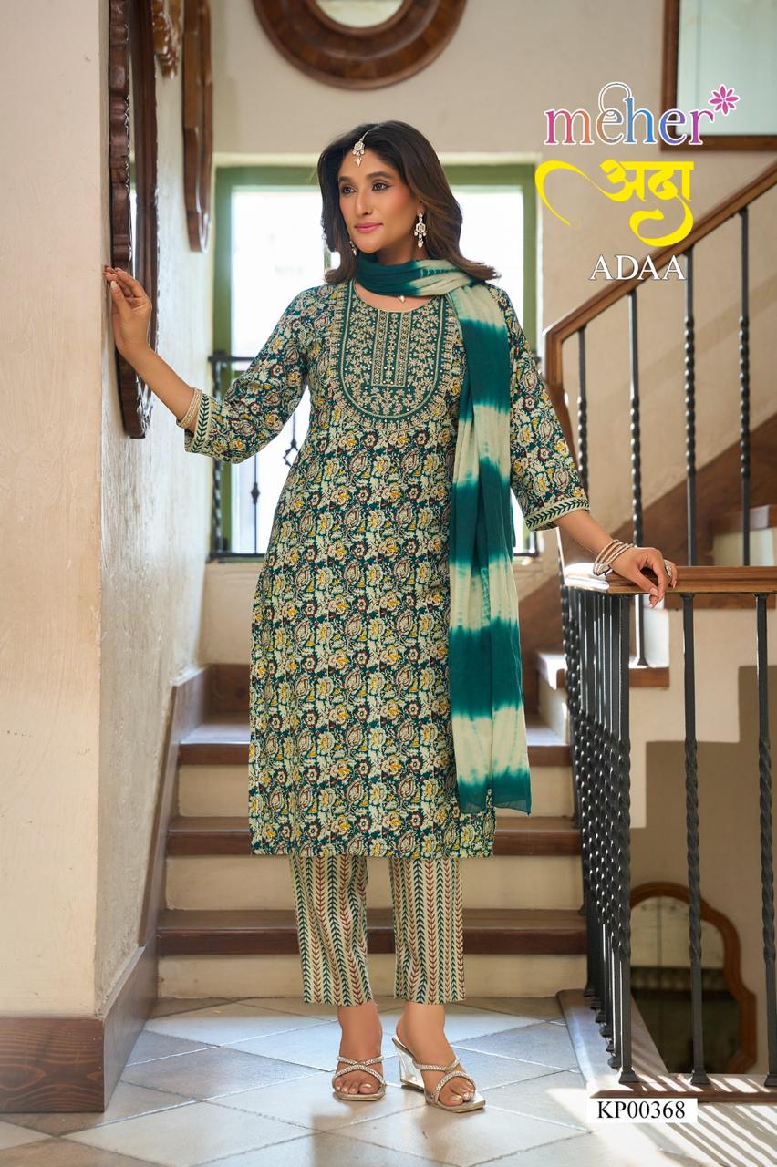 Adaa Meher Cambric Readymade Pant Style Suits Wholesale Price