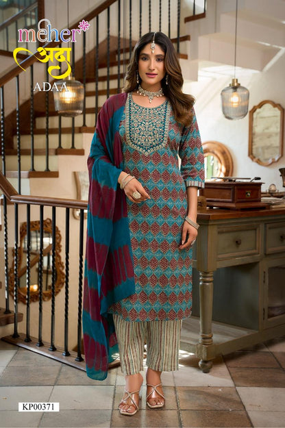 Adaa Meher Cambric Readymade Pant Style Suits Wholesale Price