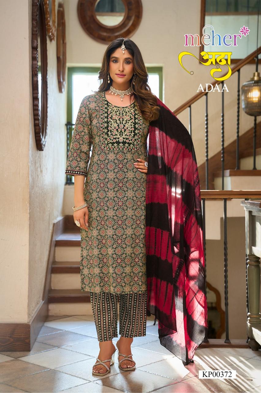 Adaa Meher Cambric Readymade Pant Style Suits Wholesale Price