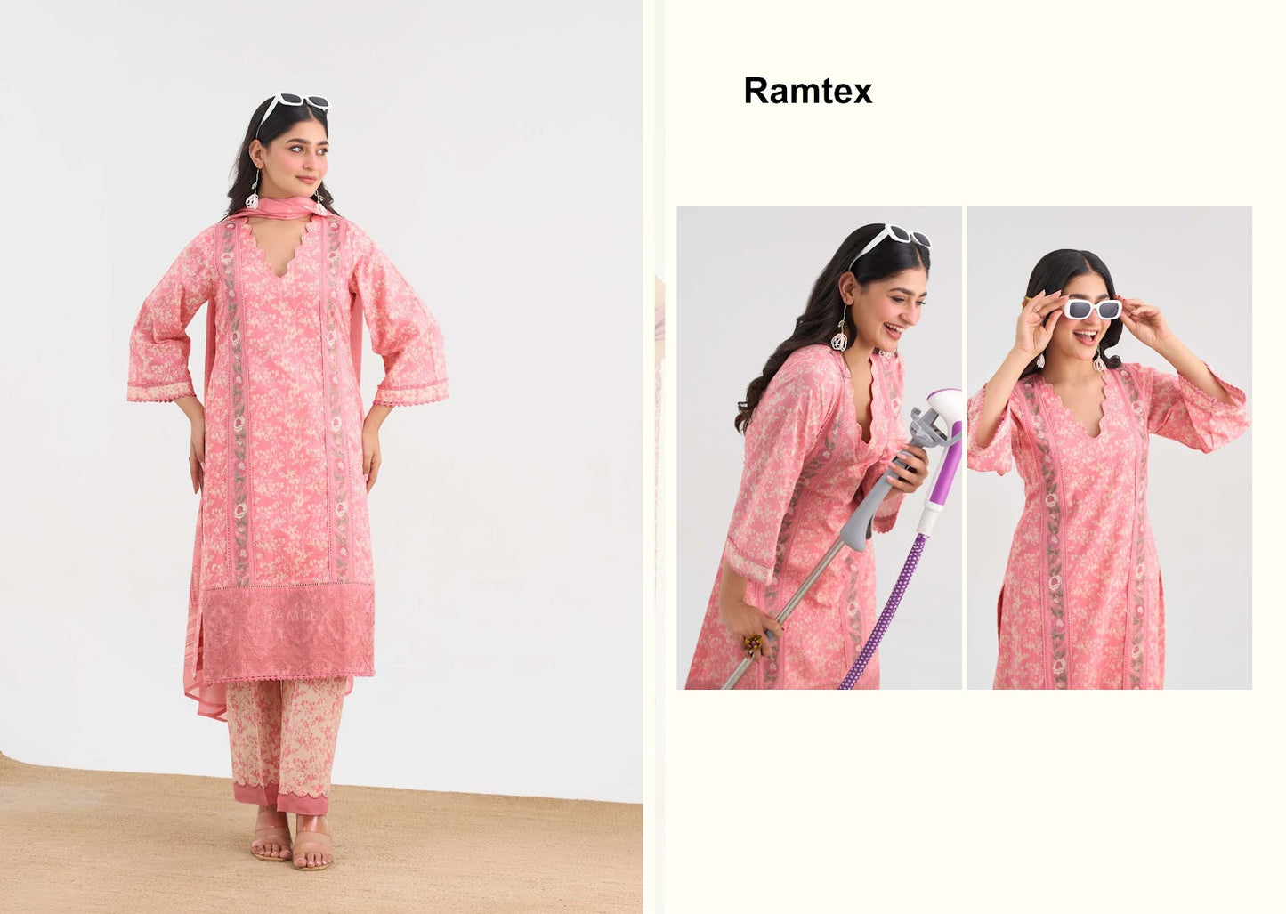 Adaa Ramtex Cotton Pant Style Suits Exporter