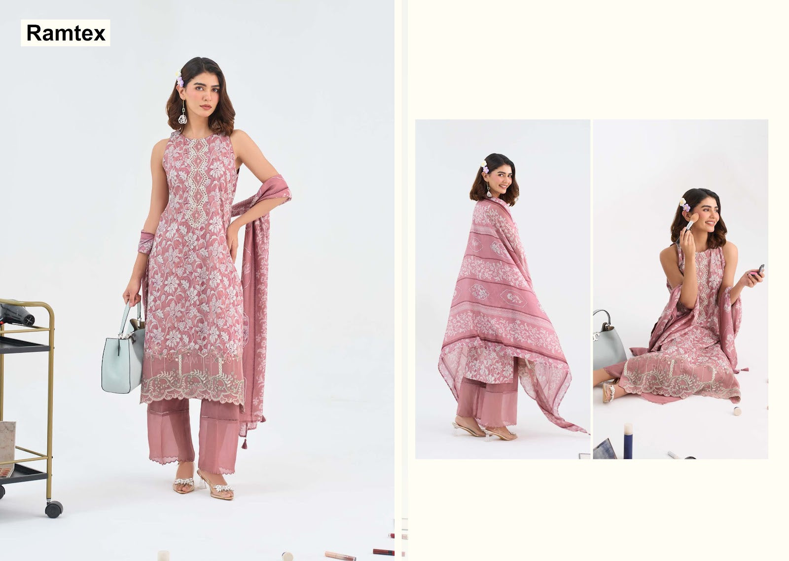 Adaa Ramtex Cotton Pant Style Suits Exporter