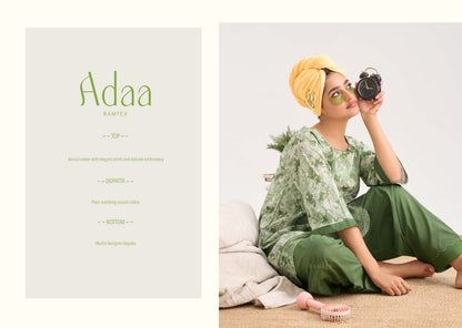 Adaa Ramtex Cotton Pant Style Suits Exporter