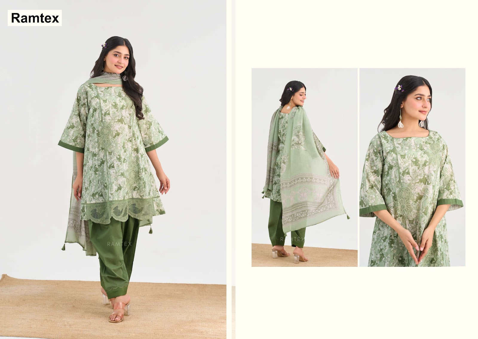 Adaa Ramtex Cotton Pant Style Suits Exporter