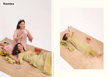 Adaa Ramtex Cotton Pant Style Suits Exporter