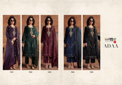 Adaa Rangati Prints Plush Velvet Suits Exporter India
