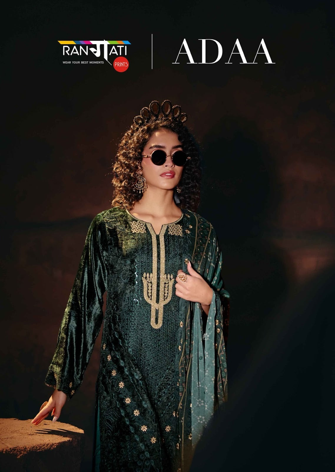 Adaa Rangati Prints Plush Velvet Suits Exporter India