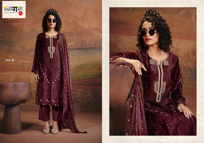 Adaa Rangati Prints Plush Velvet Suits Exporter India