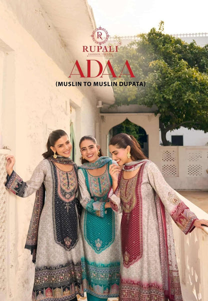 Adaa Rupali Muslin Pant Style Suits Supplier India