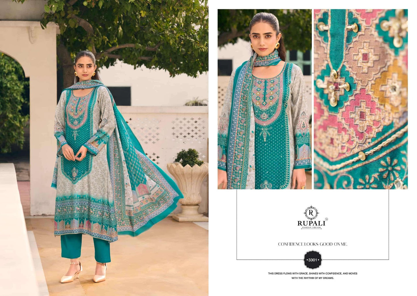 Adaa Rupali Muslin Pant Style Suits Supplier India