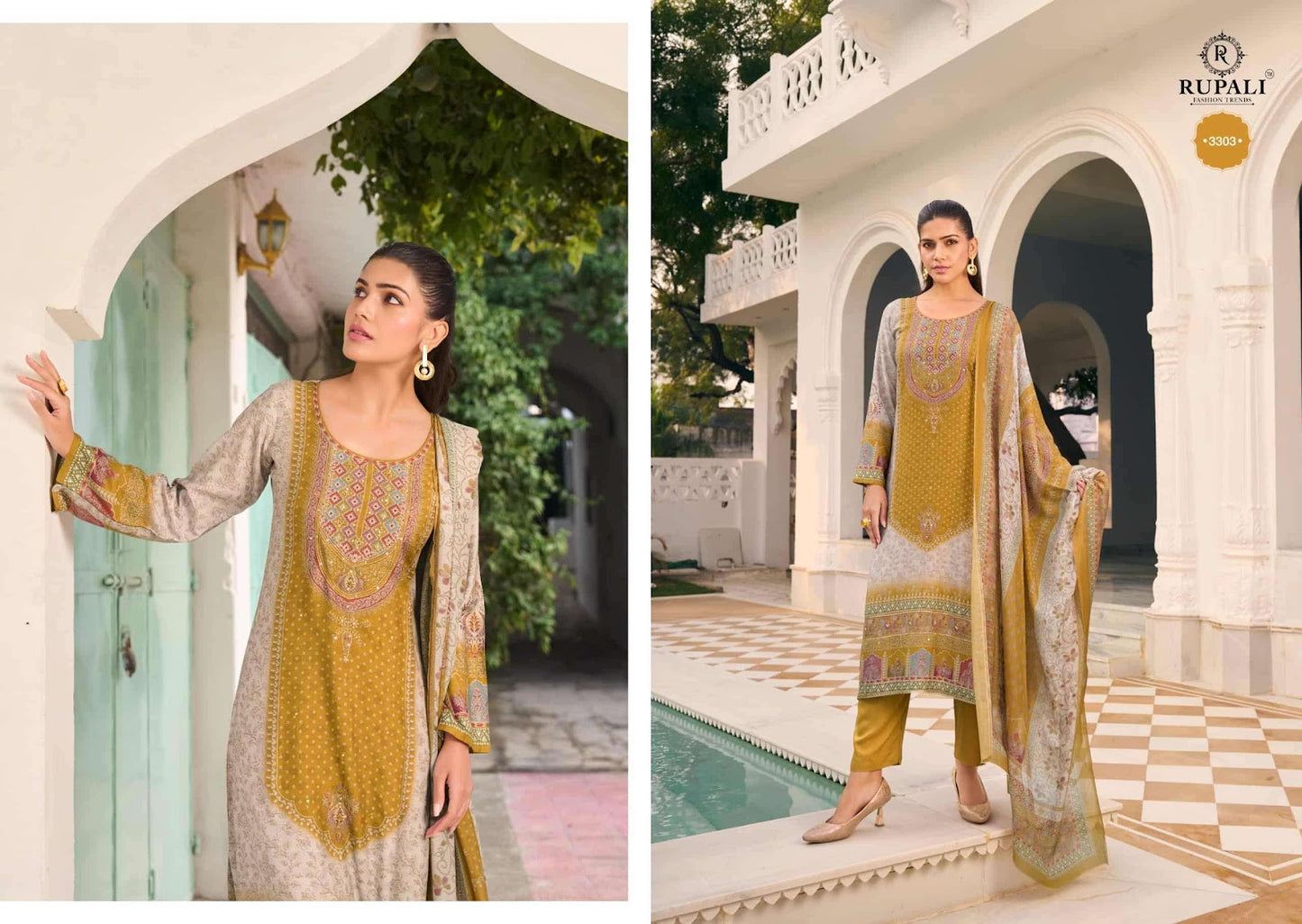Adaa Rupali Muslin Pant Style Suits Supplier India