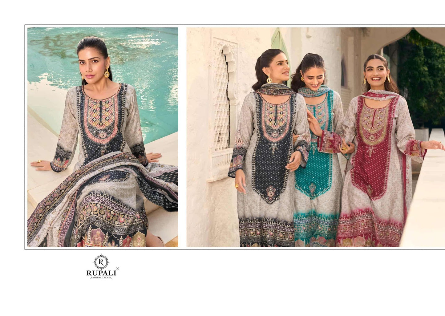 Adaa Rupali Muslin Pant Style Suits Supplier India