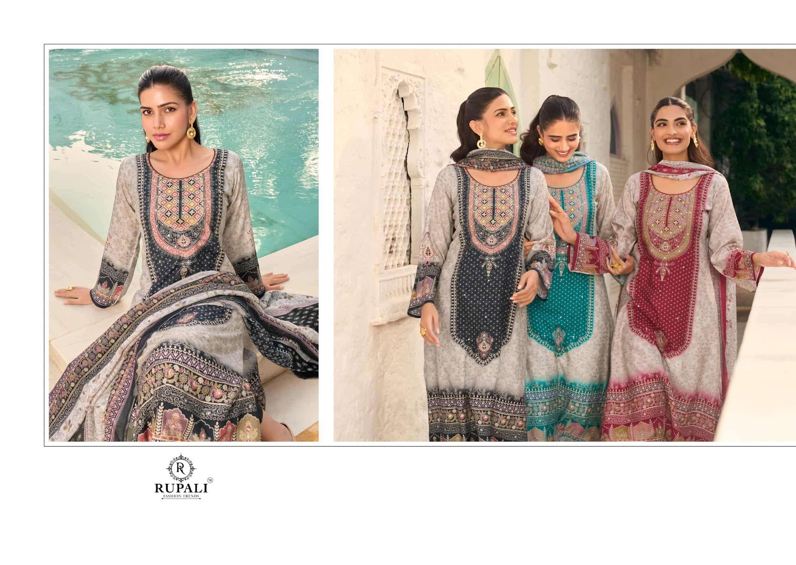 Adaa Rupali Muslin Pant Style Suits Supplier India