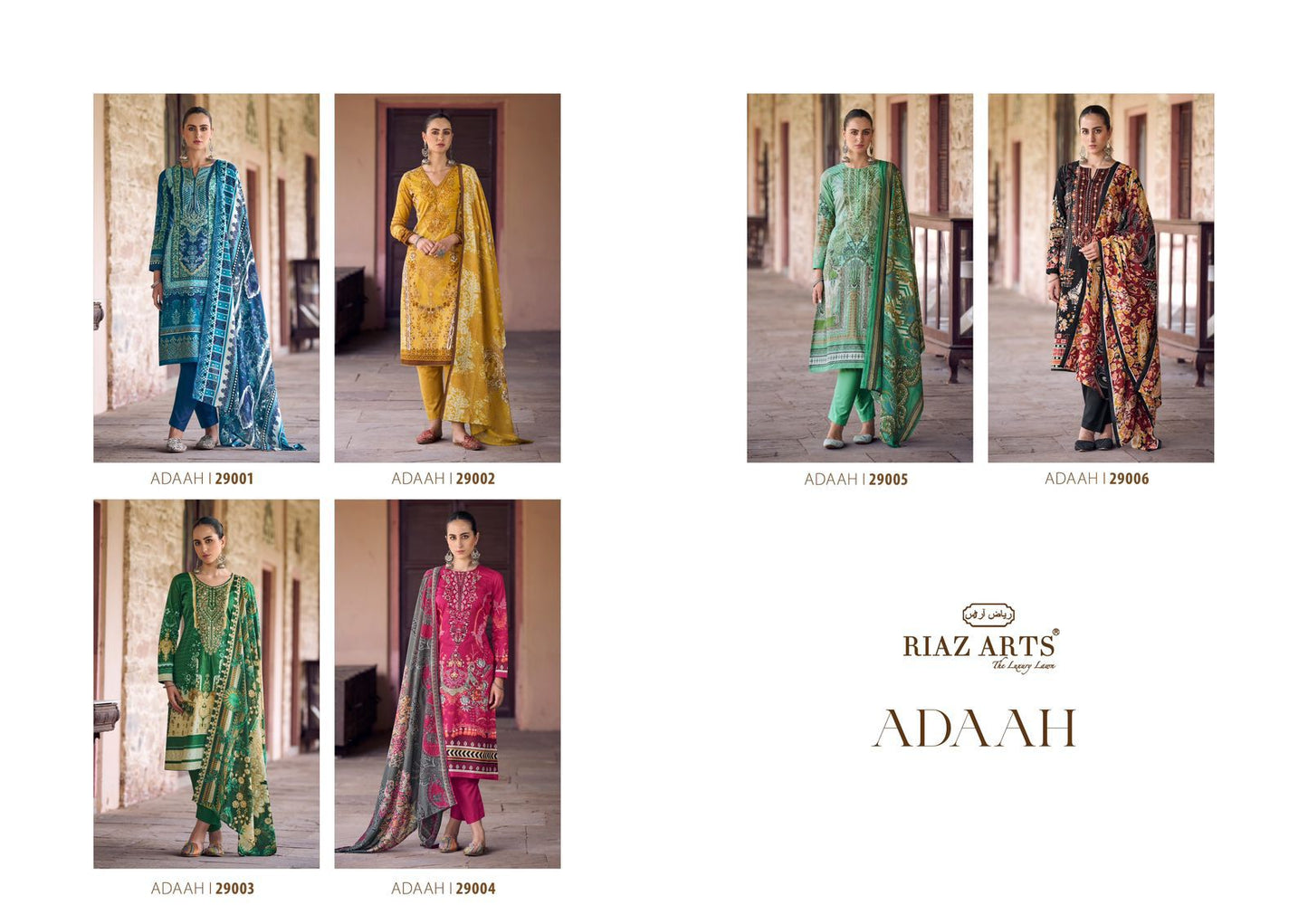 Adaah Riaz Art Cambric Lawn Karachi Salwar Suits Exporter Gujarat