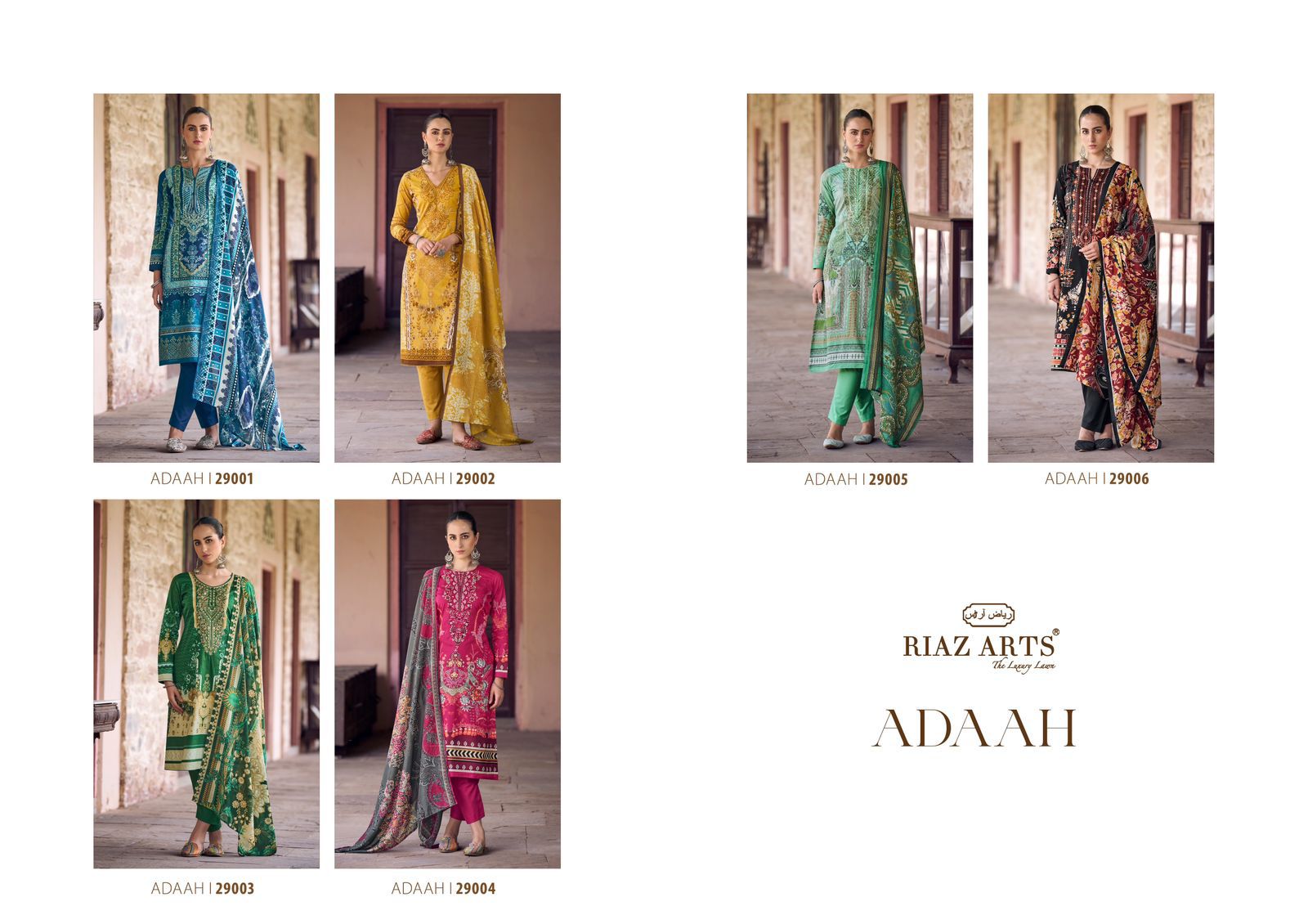 Adaah Riaz Art Cambric Lawn Karachi Salwar Suits Exporter Gujarat