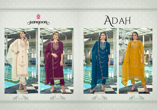 Adah Rangoon Viscose Readymade Pant Style Suits Wholesaler India