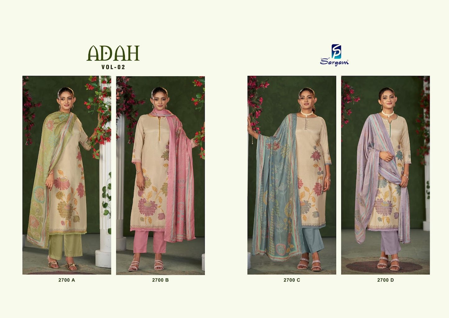 Adah Vol 2 Sargam Prints Pure Muslin Pant Style Suits Wholesale Price
