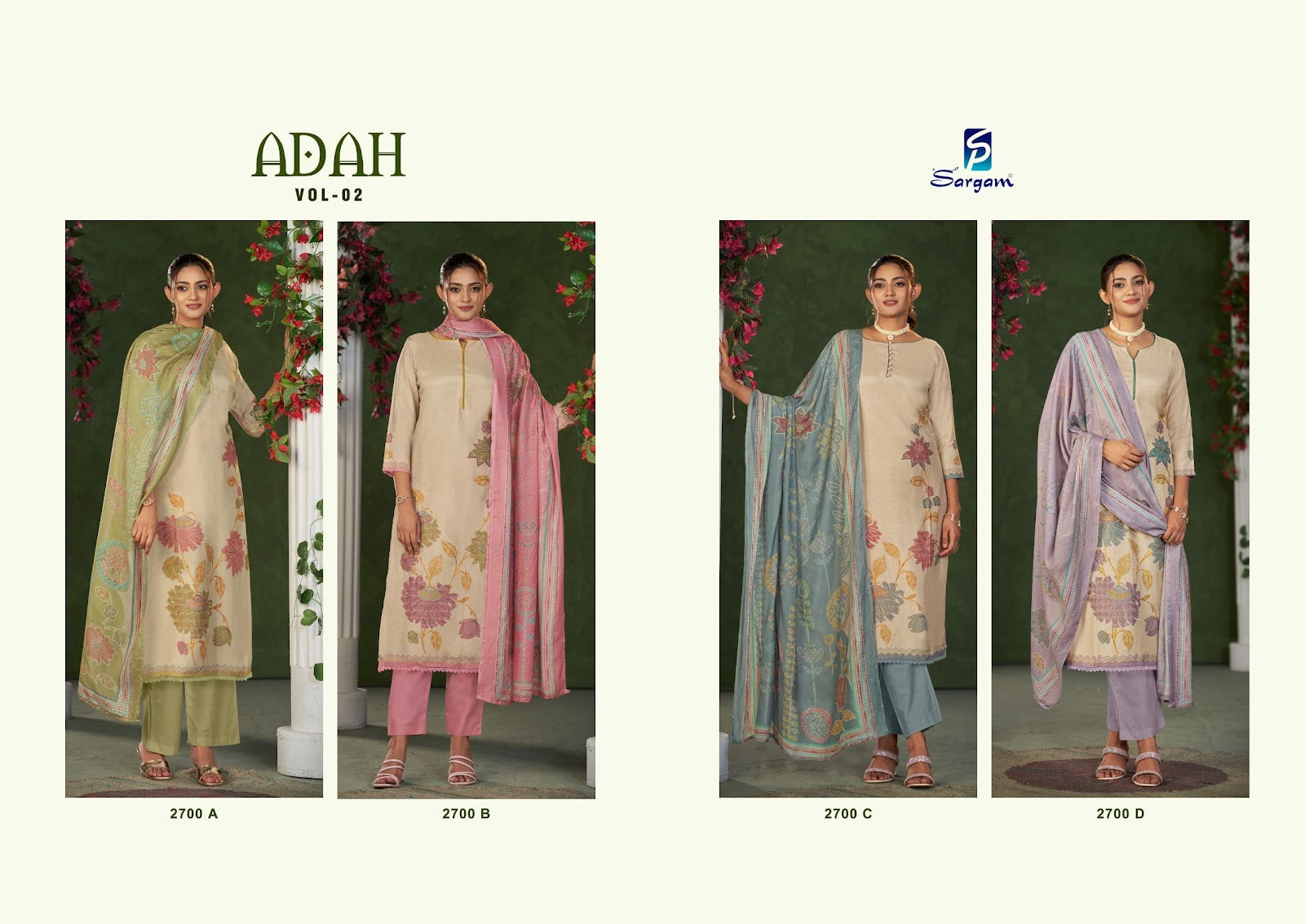 Adah Vol 2 Sargam Prints Pure Muslin Pant Style Suits Wholesale Price