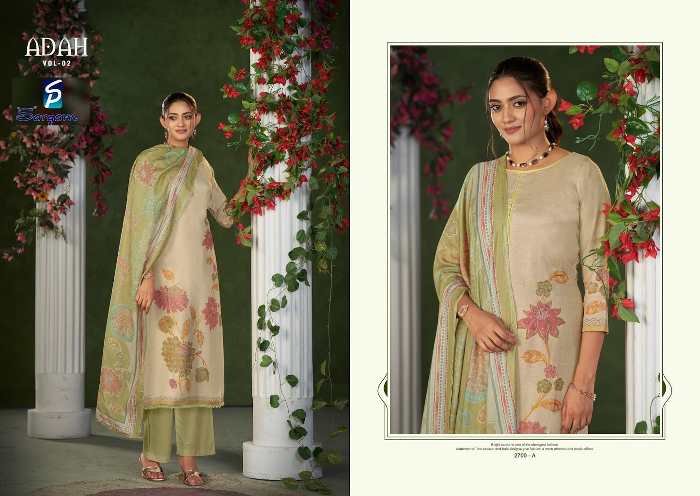 Adah Vol 2 Sargam Prints Pure Muslin Pant Style Suits Wholesale Price