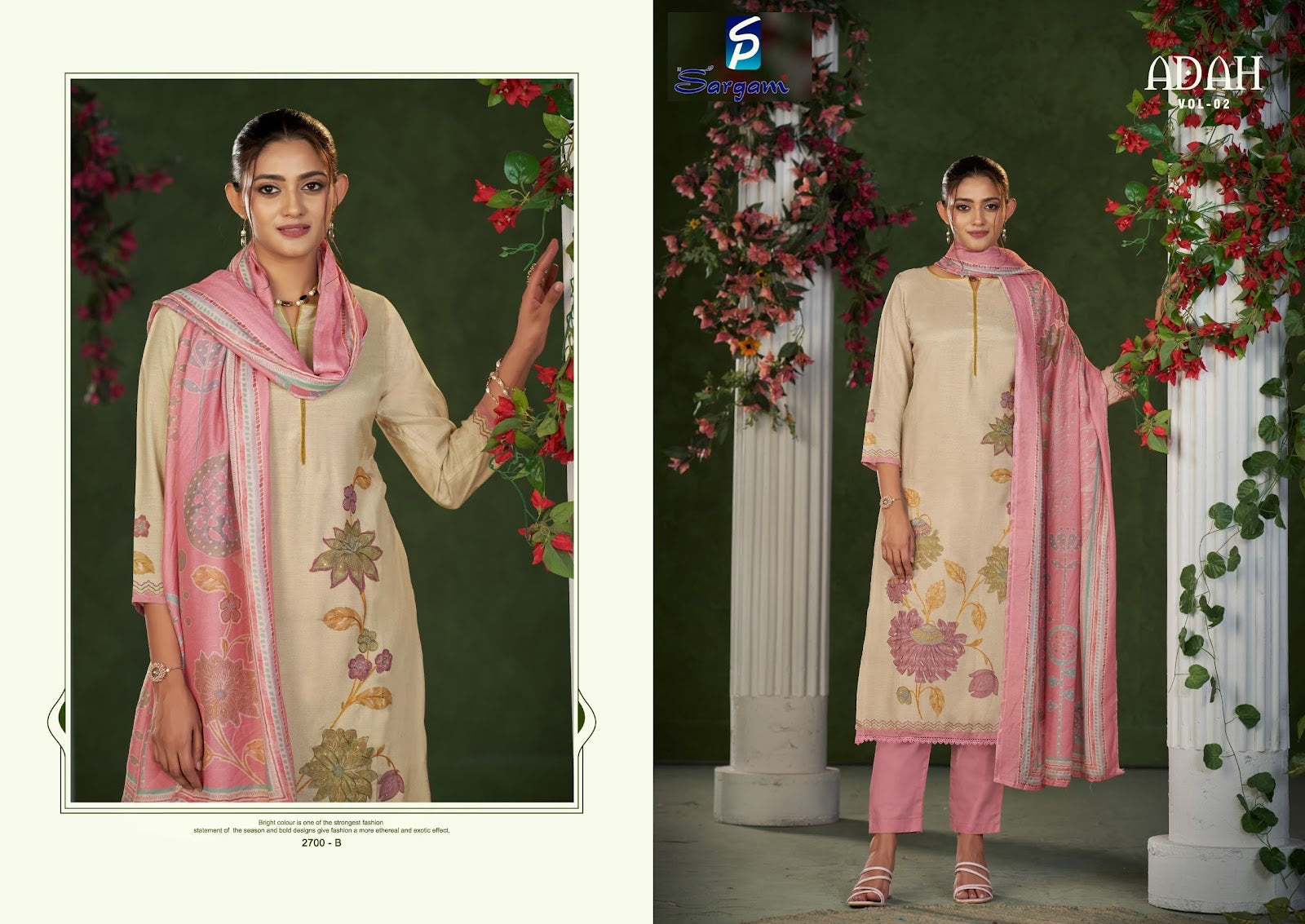 Adah Vol 2 Sargam Prints Pure Muslin Pant Style Suits Wholesale Price