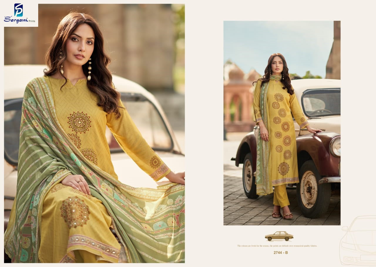 Adah Vol 3 Sargam Prints Muslin Shimmer Pant Style Suits Wholesale Rate