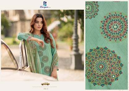 Adah Vol 3 Sargam Prints Muslin Shimmer Pant Style Suits Wholesale Rate