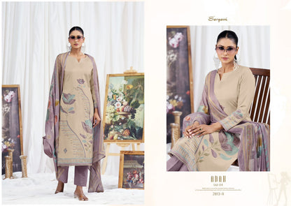 Adah Vol 4 Sargam Prints Muslin Simmer Pant Style Suits Exporter India