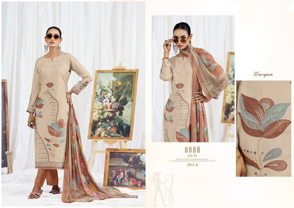 Adah Vol 4 Sargam Prints Muslin Simmer Pant Style Suits Exporter India