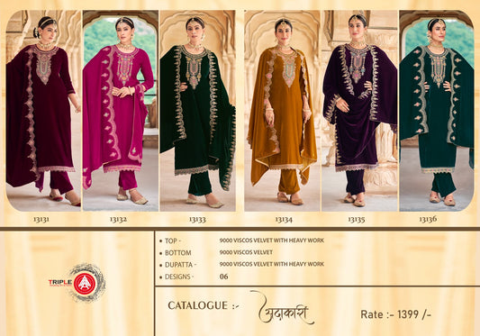 Adakari Triple Aaa Viscose Velvet Suits Exporter India