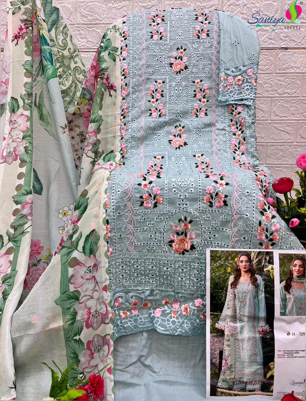 Adan Libas Chikankari 29 Saniya Trendz Cotton Pakistani Salwar Suits Supplier
