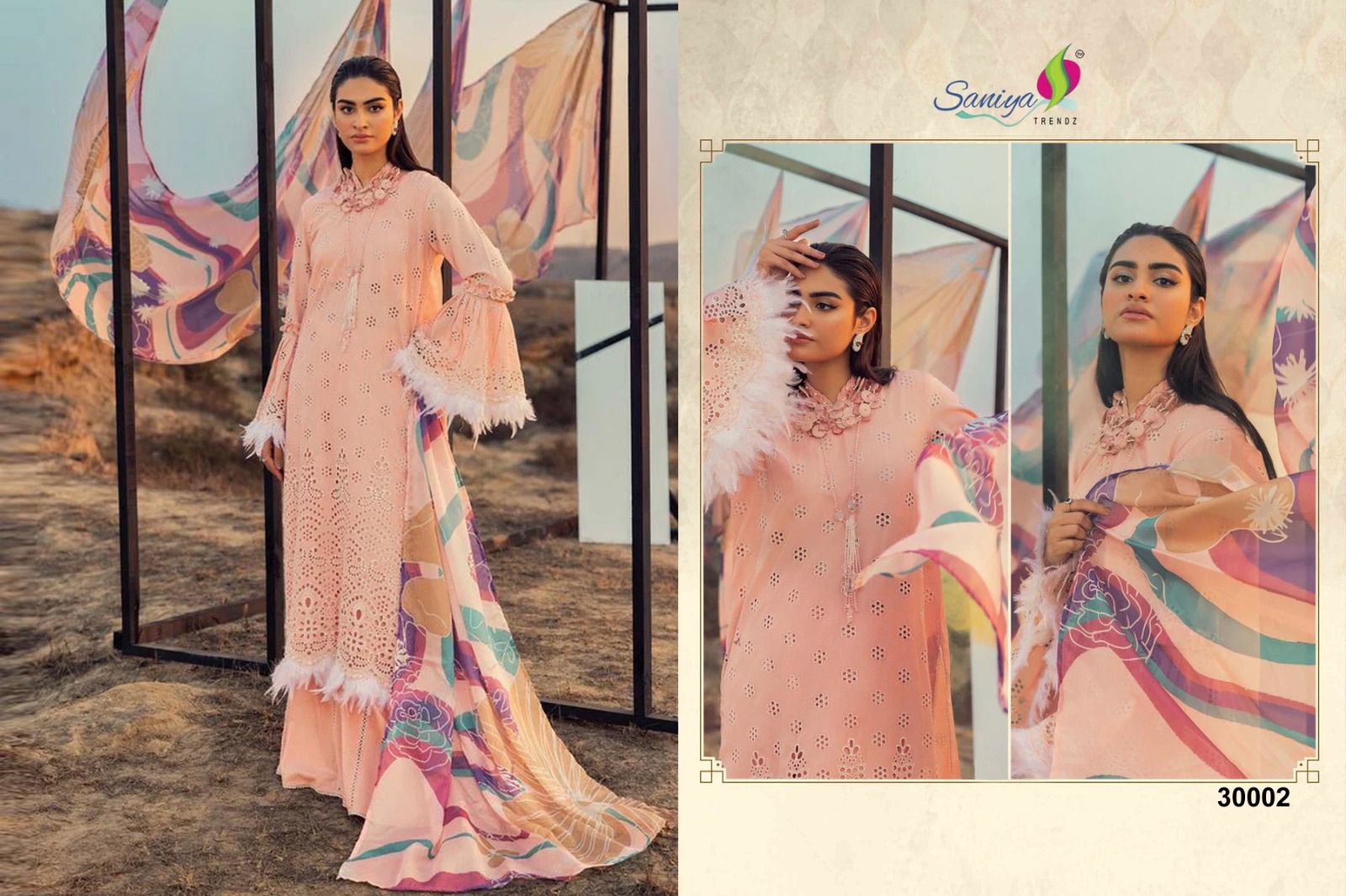 Adan Libas Chikankari 30 Saniya Trendz Cotton Pakistani Salwar Suits Exporter