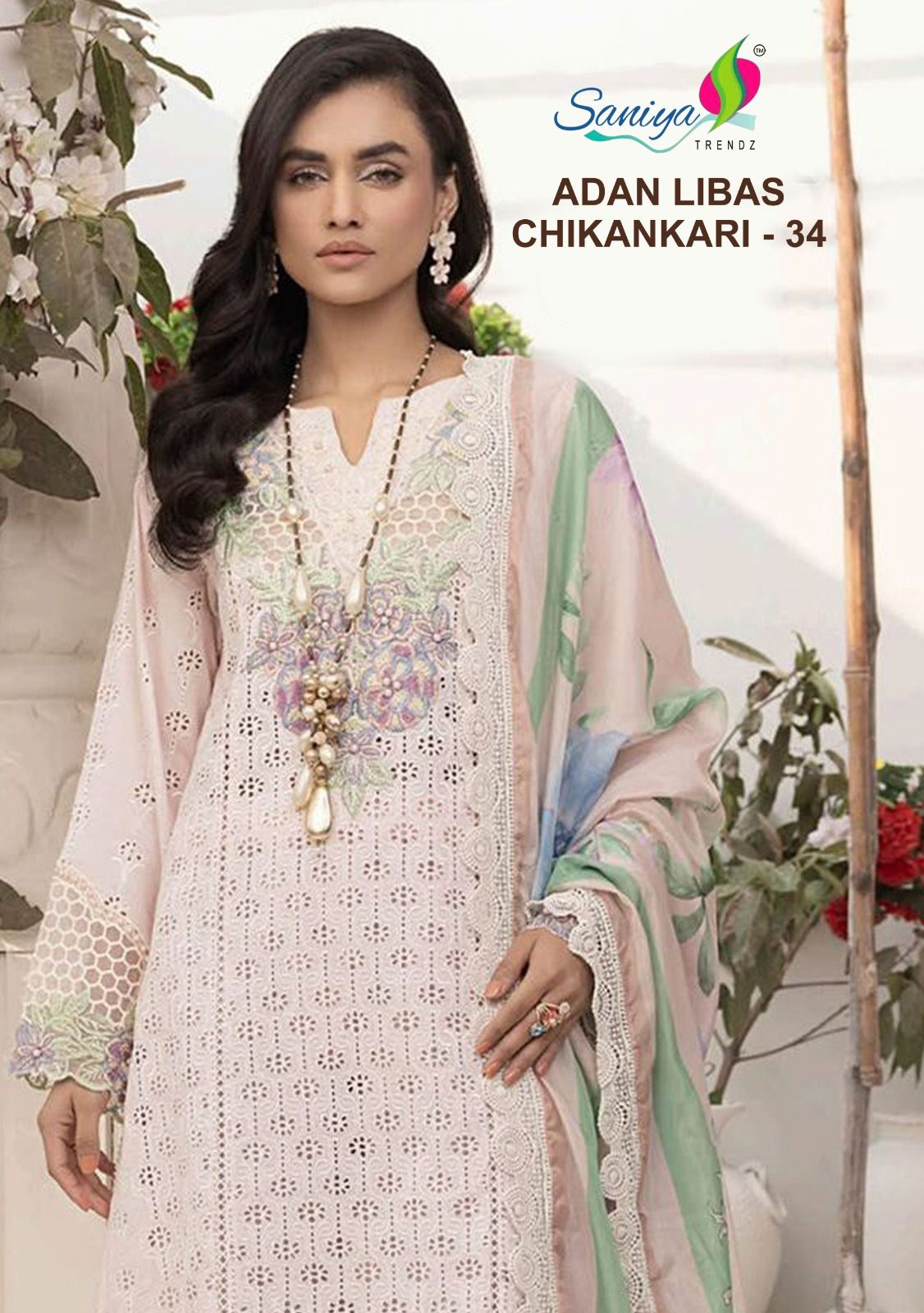 Adan Libas Chikankari Vol 34 Saniya Trendz Cotton Pakistani Salwar Suits Exporter Gujarat