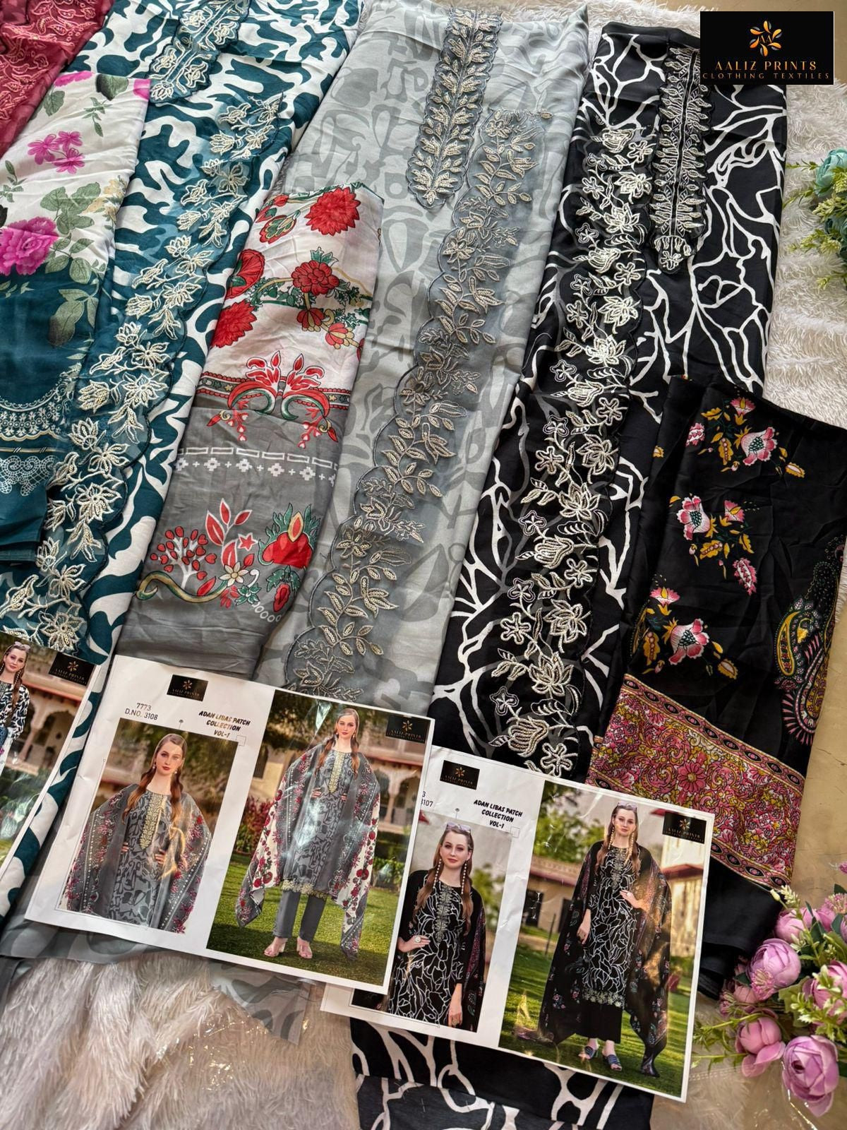 Adan Libas Patch Collection Vol 1 Aaliz Prints Cotton Karachi Salwar Suits Wholesaler India