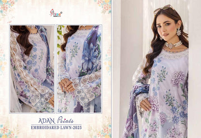 Adan Prints Embroidared Lawn 2025 Shree Fabs Cotton Pakistani Patch Work Suits Supplier