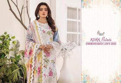 Adan Prints Embroidared Lawn 2025 Shree Fabs Cotton Pakistani Patch Work Suits Supplier