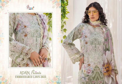 Adan Prints Embroidared Lawn 2025 Shree Fabs Cotton Pakistani Patch Work Suits Supplier