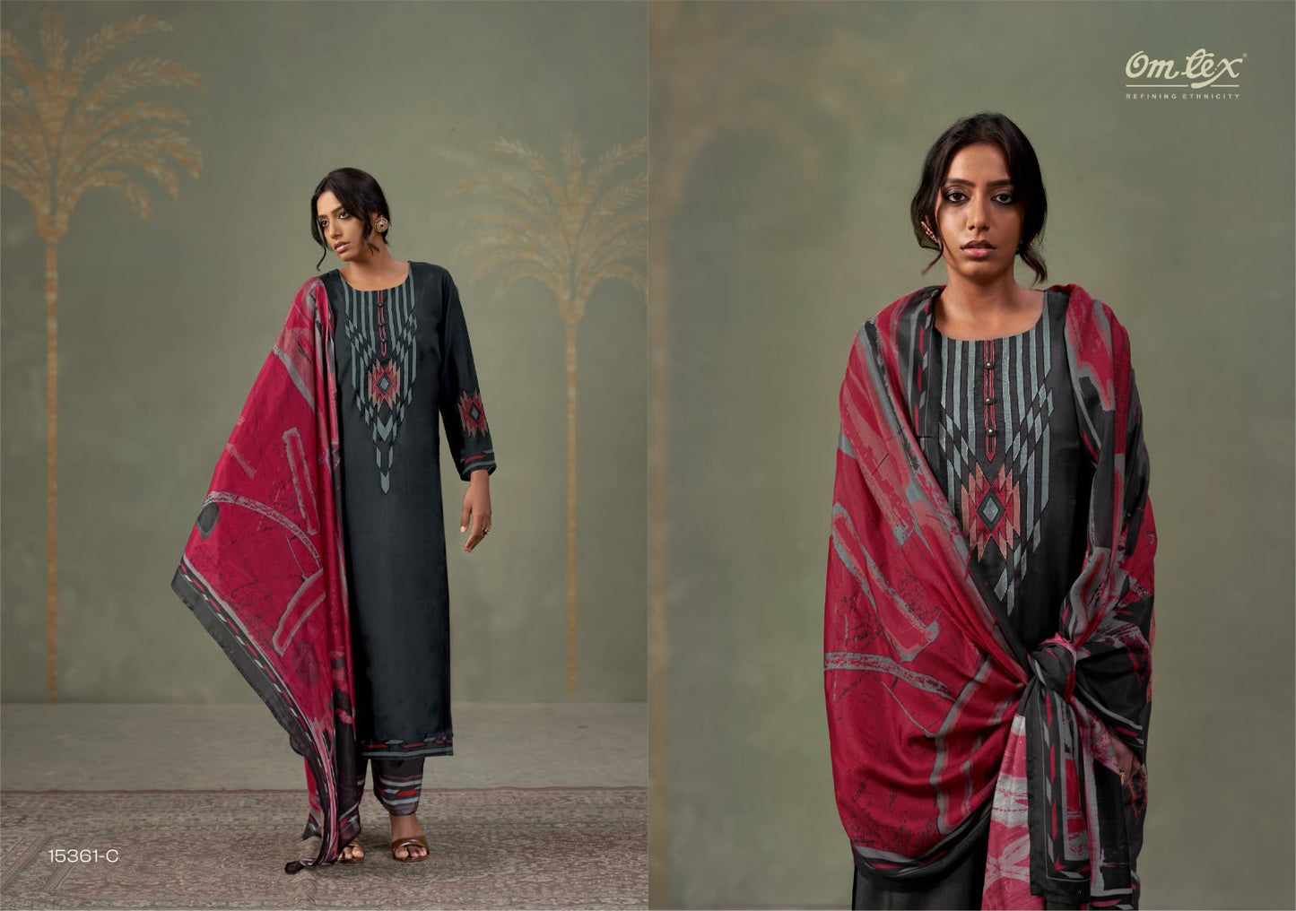 Adara Omtex Muslin Silk Pant Style Suits Wholesaler Gujarat
