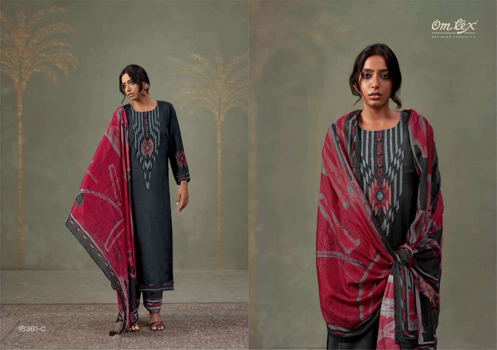 Adara Omtex Muslin Silk Pant Style Suits Wholesaler Gujarat