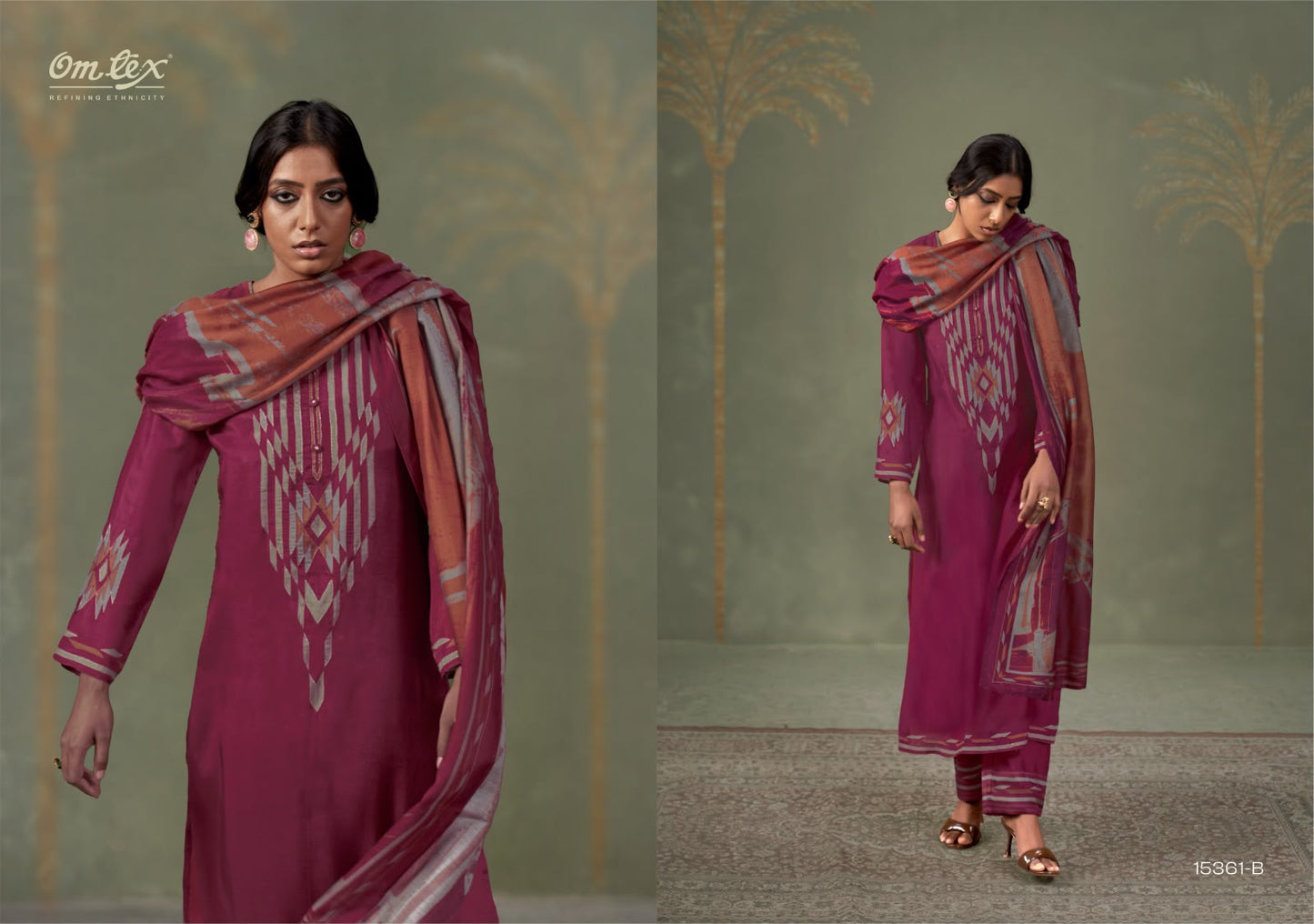 Adara Omtex Muslin Silk Pant Style Suits Wholesaler Gujarat
