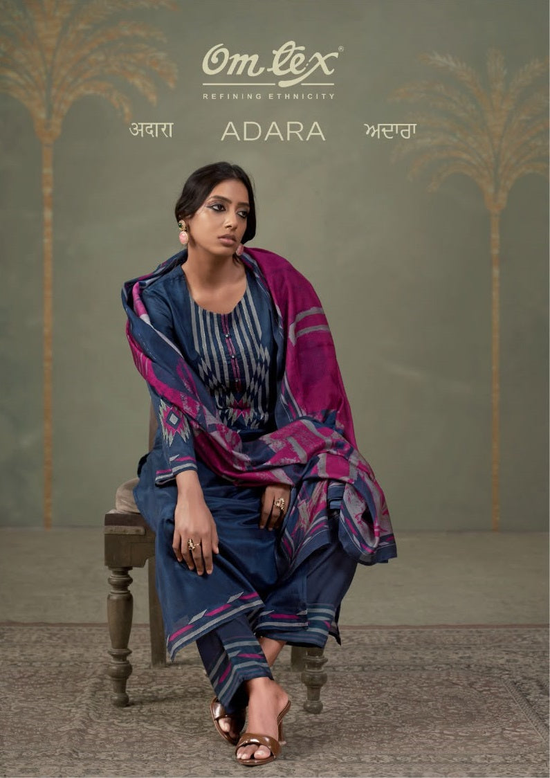 Adara Omtex Muslin Silk Pant Style Suits Wholesaler Gujarat