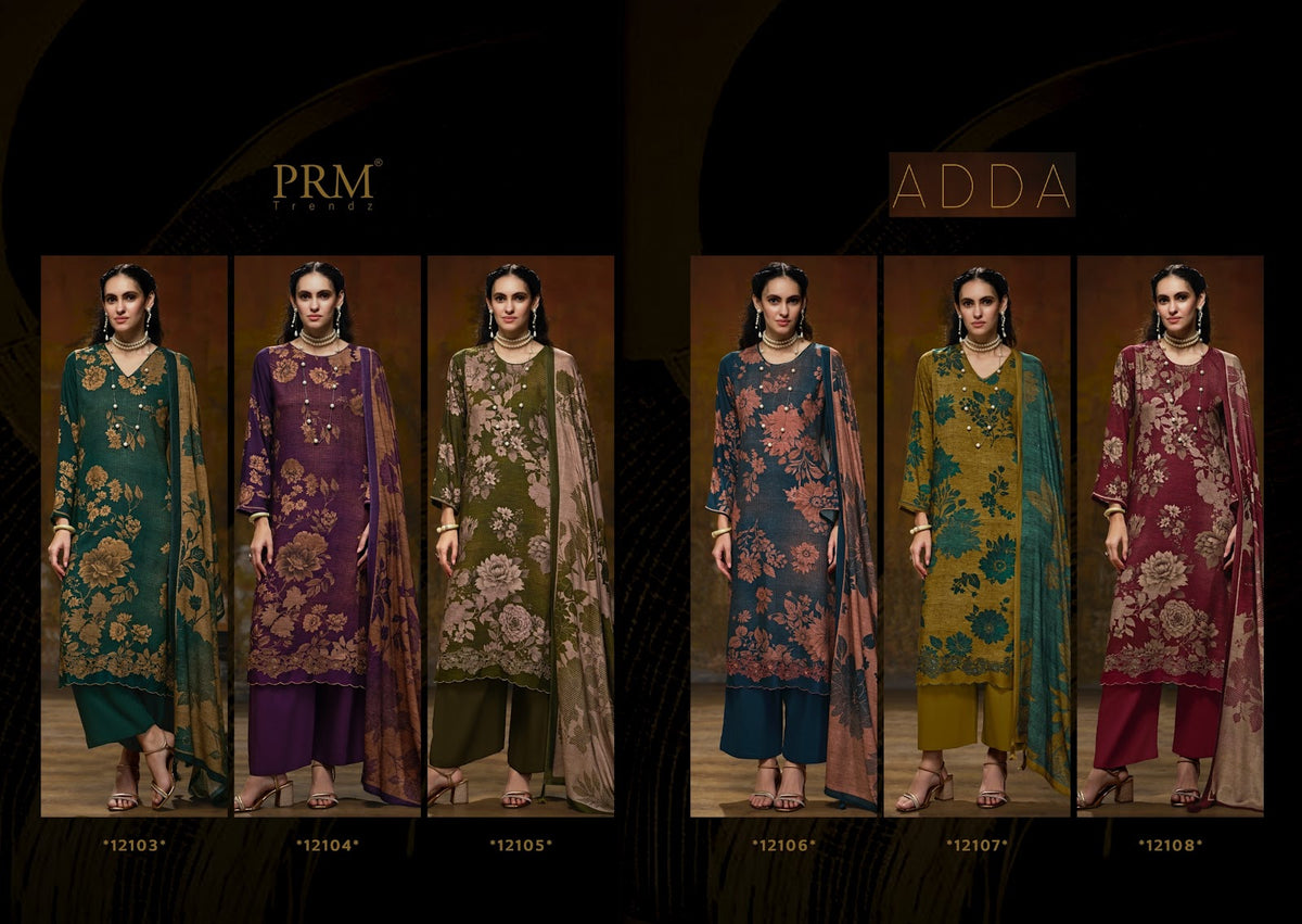 Adda Prm Trendz Viscose Pashmina Suits Wholesaler