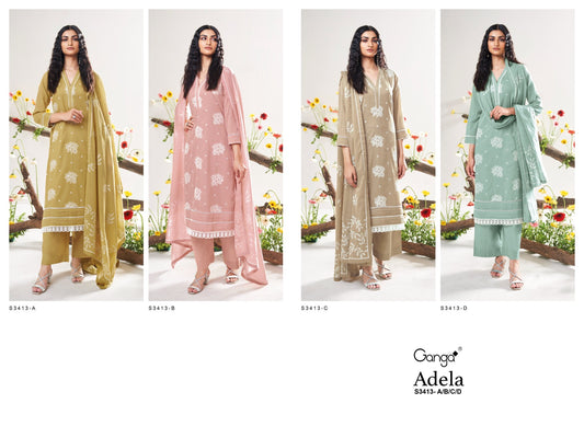 Adela 3413 Ganga Mal Plazzo Style Suits Exporter