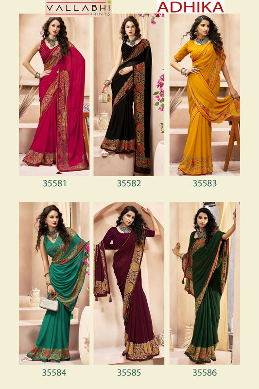 Adhika Vallabhi Prints Georgette Sarees Wholesaler Gujarat
