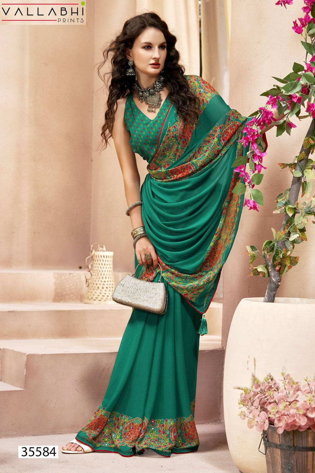 Adhika Vallabhi Prints Georgette Sarees Wholesaler Gujarat